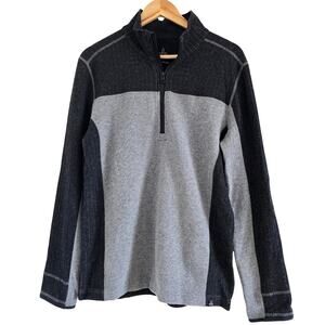 Prana Wentworth Mens 1/4 Zip Wool Blend Pull-over Sweater M Gray Black Gorpcore